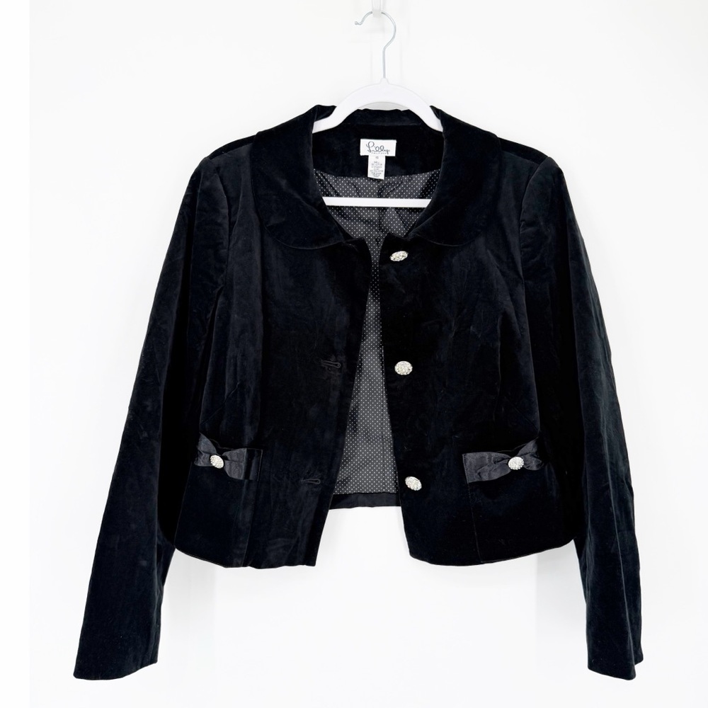 Lilly Pulitzer Velvet Blazer Jacket Rhinestone